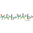 Christmas lights border embroidery design with colorful bulbs