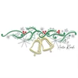 Christmas bells with holly machine embroidery design