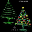 Christmas tree with colorful stars machine embroidery design