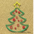 Christmas tree with ornaments and star machine embroidery design