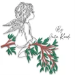 Christmas angel with evergreen branch embroidery design