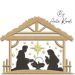 Christmas Nativity scene embroidery design with Mary Joseph and baby Jesus