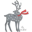 Christmas reindeer with scarf embroidery design