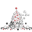 Christmas tree with gifts embroidery design