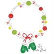 Christmas wreath with mittens embroidery design