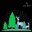 Christmas deer forest machine embroidery design