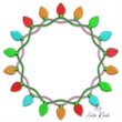 Christmas lights frame machine embroidery design with colorful bulbs