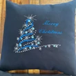Modern Christmas tree embroidery design with stars and ribbons