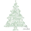 Circuit Christmas tree machine embroidery design