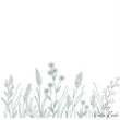 Delicate wildflower meadow outline machine embroidery design with green botanical stems and flowers
