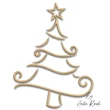 Elegant swirl Christmas tree machine embroidery design