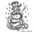 swirl snowman embroidery