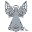 Elegant angel machine embroidery design with decorative wings