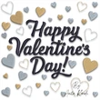 Happy Valentine’s Day hearts machine embroidery design