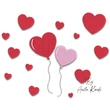 Heart balloons machine embroidery design