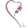 Floral heart machine embroidery design with delicate flowers