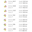 Traditional Hungarian Kalocsa floral embroidery pattern featuring colorful folk flowers and decorative leaves in seven sizes