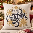 Merry Christmas machine embroidery design with elegant golden stars