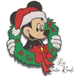 Mickey Mouse Christmas wreath machine embroidery design