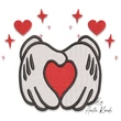 Mickey hands heart machine embroidery design