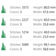 Modern green Christmas tree and star embroidery design in 4 sizes