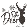 Oh Deer Christmas deer embroidery design with snowflakes