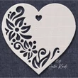 Ornamental floral heart machine embroidery design