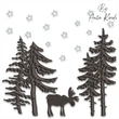 Reindeer in forest machine embroidery design