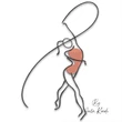 Ribbon dancer silhouette machine embroidery design featuring a graceful rhythmic gymnast with flowing ribbon