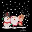 Santa snowman and reindeer Christmas machine embroidery design