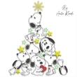 Snoopy Christmas tree machine embroidery outline and fill stitch versions