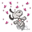 Snoopy butterfly love machine embroidery design
