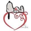 Snoopy heart love machine embroidery design