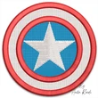 Superhero star shield machine embroidery design with white star blue center and red white circular rings