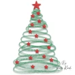 Swirl Christmas tree with stars machine embroidery design