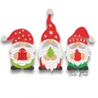 Three festive Christmas gnomes machine embroidery design