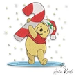 Winnie the Pooh Christmas candy cane machine embroidery design