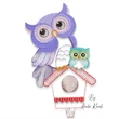 Owl birdhouse embroidery design featuring cute owl family machine embroidery file