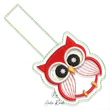 Owl key fob embroidery design in the hoop keychain machine embroidery file
