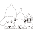 Cute dog cat and bunny embroidery design line art machine embroidery file