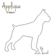 Boxer applique embroidery machine design