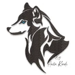 husky dog embroidery design with blue eye