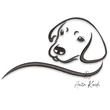 dog line art embroidery design