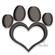 Paw print heart embroidery design dog paw machine embroidery file