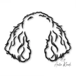 Poodle ears silhouette embroidery design machine embroidery file for dog lovers and pet embroidery projects.