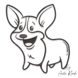 Cute Welsh Corgi machine embroidery design