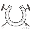 horseshoe embroidery design with riding crop