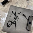 Elegant horse head embroidery design
