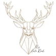 geometric deer head embroidery design modern stag machine embroidery pattern
