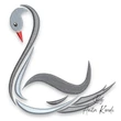 Elegant swan embroidery design with modern minimalist styling